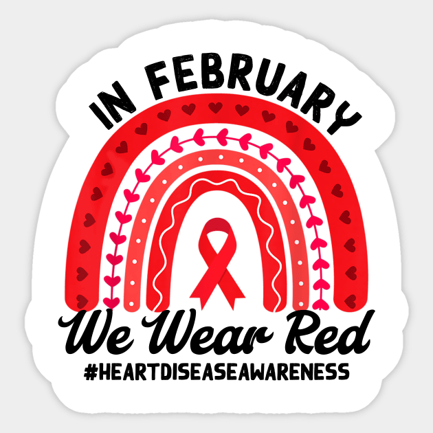 We Wear Red, Heart Disease Awareness, Heart Warrior, Red Ribbon, CHD Awareness Sticker by artbyhintze